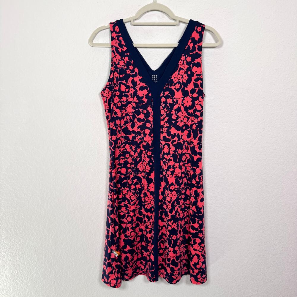 Title Nine Womens Hillary Fleur Dress Size M Athleisure Casual Floral Stretch